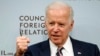 Former Vice President Joe Biden speaks about U.S. relations with the Kremlin at the Council on Foreign Relations, Jan. 23, 2018, in Washington.