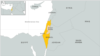 Israel, West Bank, Gaza map