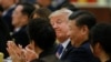 资料照：美国总统特朗普和中国国家主席习近平在北京人民大会堂出席国宴。 (2017年11月9日)
