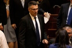 FILE - In this Oct. 3, 2019 file photo, Gideon Saar, attends the swearing-in of the new Israeli parliament in Jerusalem.